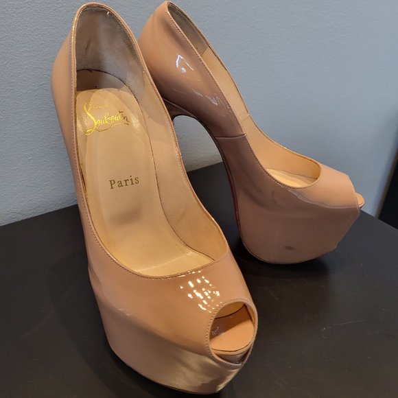 Christian Louboutin "Highness 160" patent calf peep toe pump - Picture 3 of 6